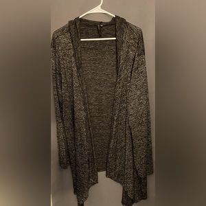 Obsession Black/Grey Hooded Cardigan, Size 3X